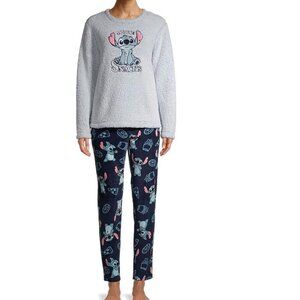 Womens Lilo & Stitch "More Snacks" Plush Pajamas Pajama Set Sm Med Large XL NWT